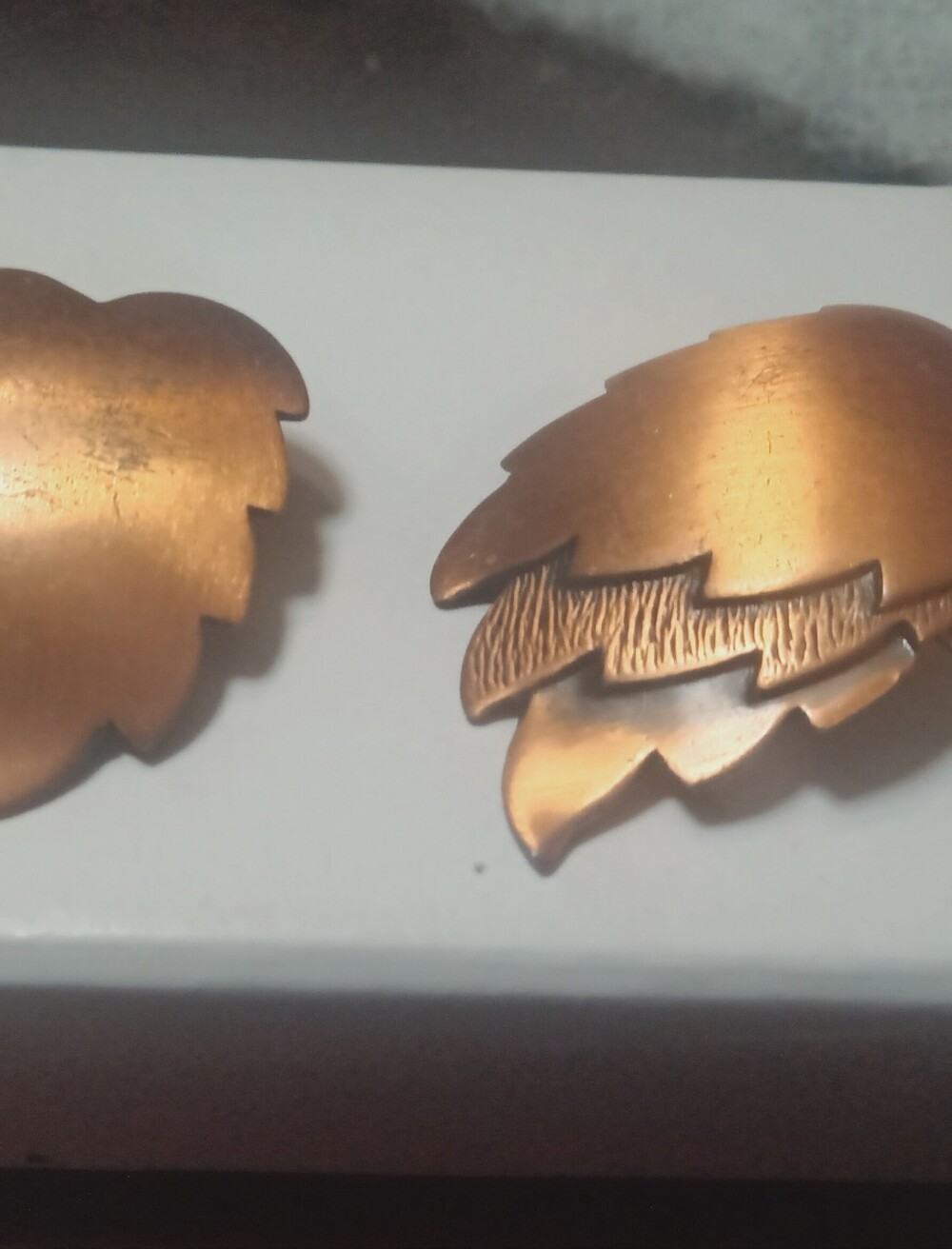Copper Leaf Clip-On Earrings